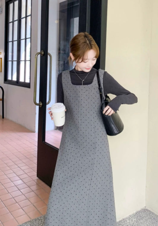 ドット柄ワンピースセットアップ