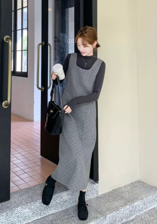 ドット柄ワンピースセットアップ