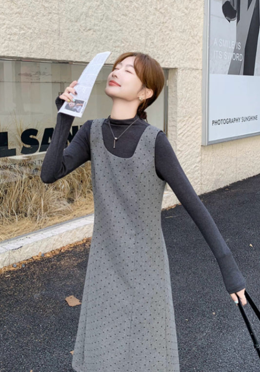 ドット柄ワンピースセットアップ