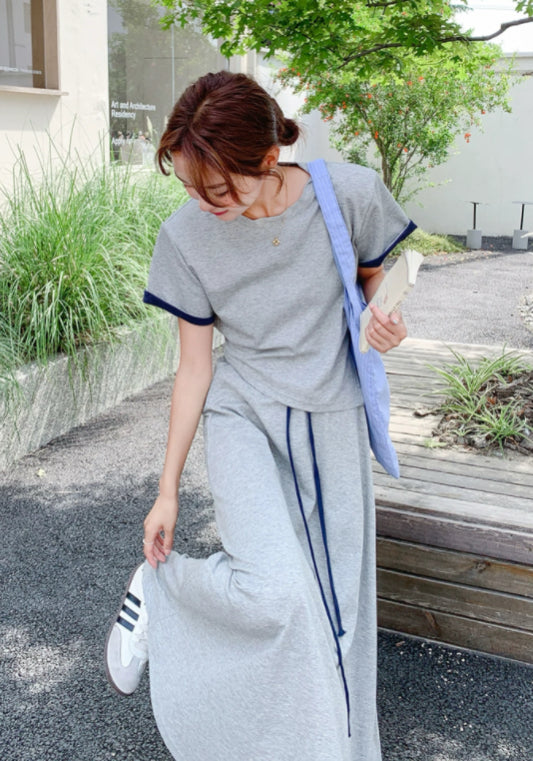 グレーリラックス スポーツ風セットアップスカート