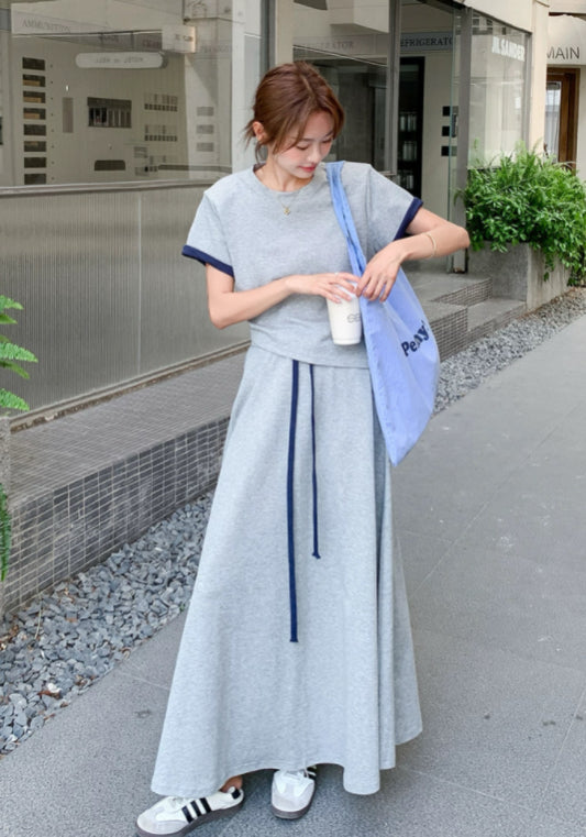 グレーリラックス スポーツ風セットアップスカート