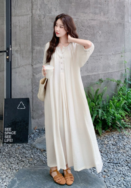 オフホワイト シャツワンピース