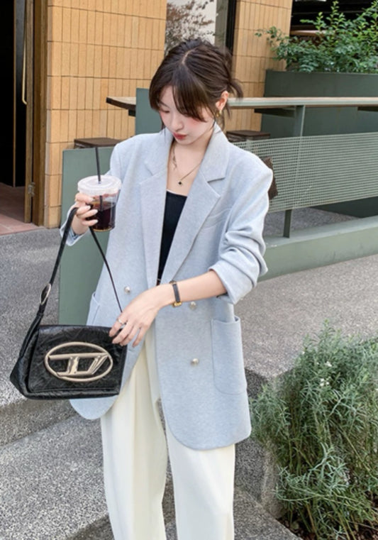 ブルー テーラードジャケット