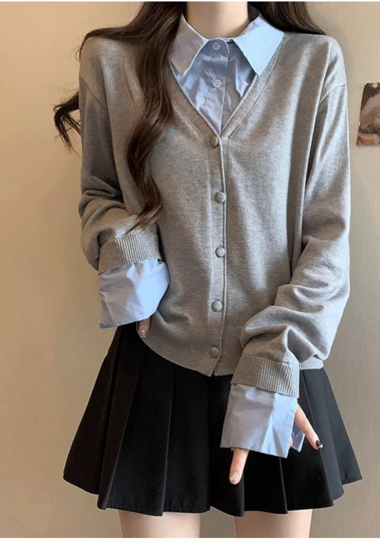 レイヤード風ニットトップス