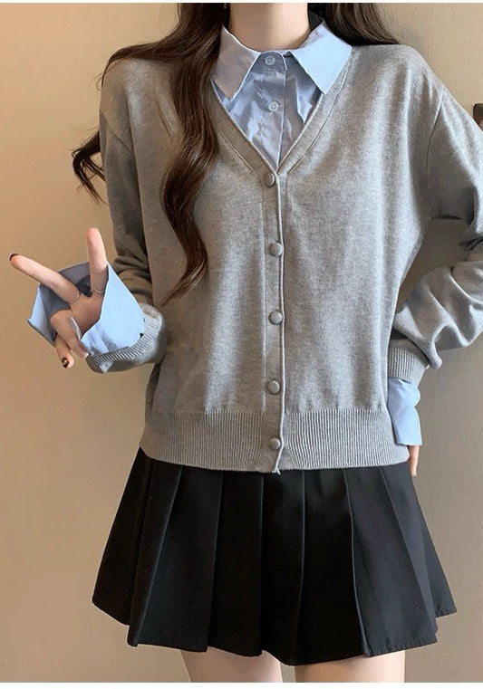 レイヤード風ニットトップス