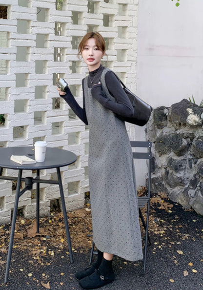 ドット柄ワンピースセットアップ