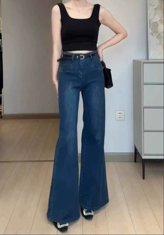 ブルーフレアデニムパンツ