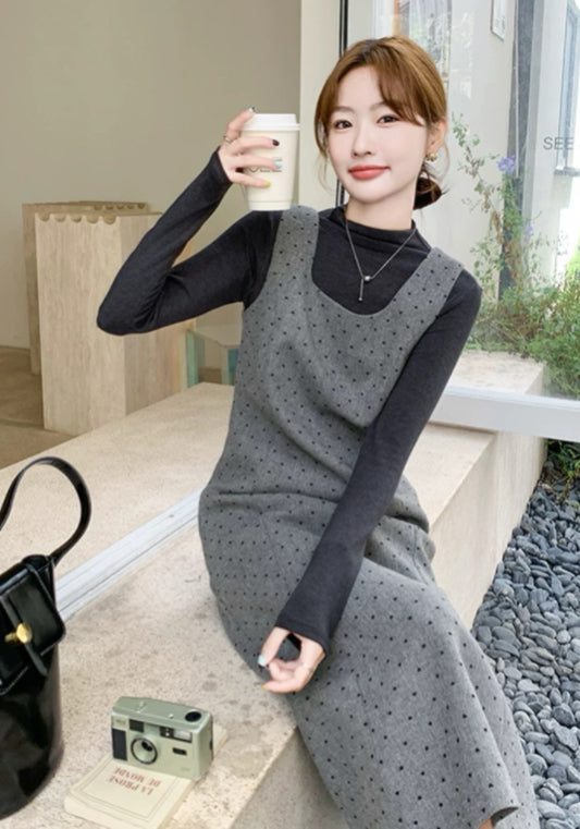 ドット柄ワンピースセットアップ
