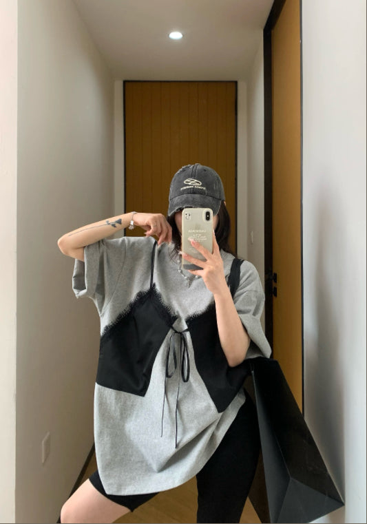 ベスト風切替Tシャツ