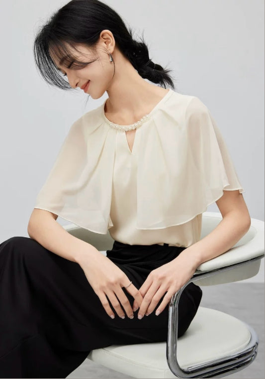텐셀 숄 블라우스