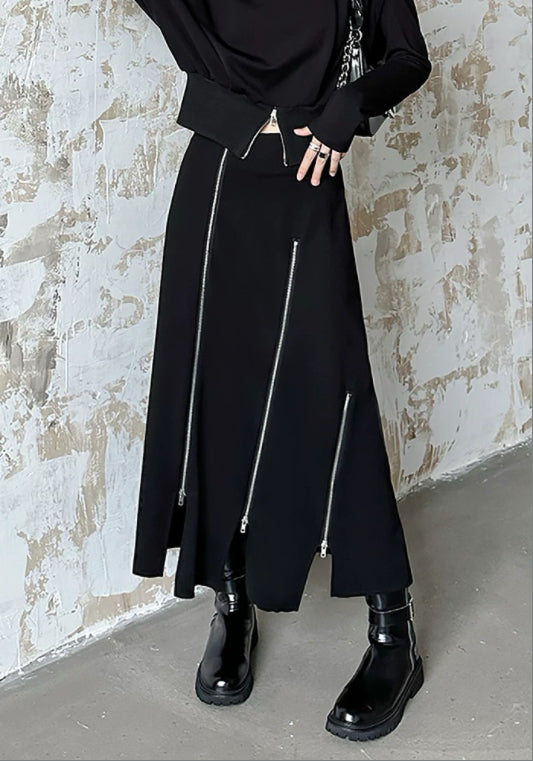 ブラックジップミニスカート