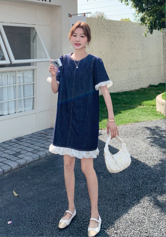 フリル付きデニムスカート