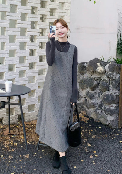 ドット柄ワンピースセットアップ