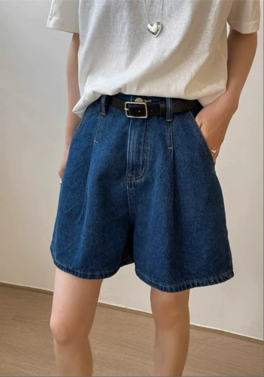 ルーズフィットデニムショートパンツ