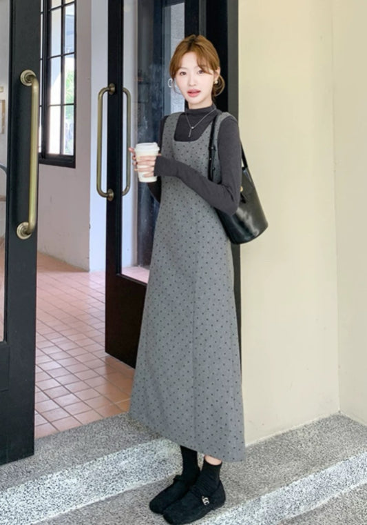 ドット柄ワンピースセットアップ