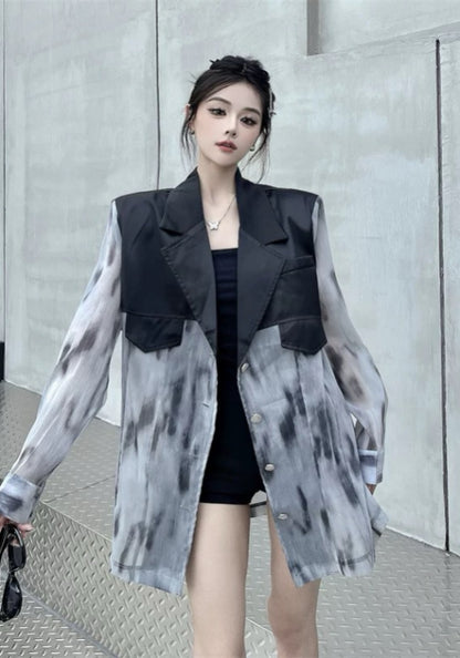 クール系お姉さん風 ジャケットシャツ