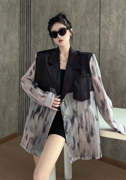 クール系お姉さん風 ジャケットシャツ