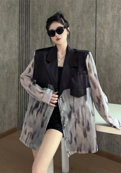 クール系お姉さん風 ジャケットシャツ