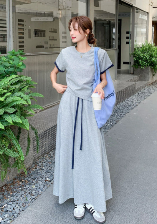 グレーリラックス スポーツ風セットアップスカート