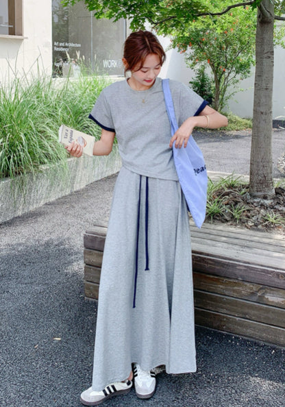 グレーリラックス スポーツ風セットアップスカート