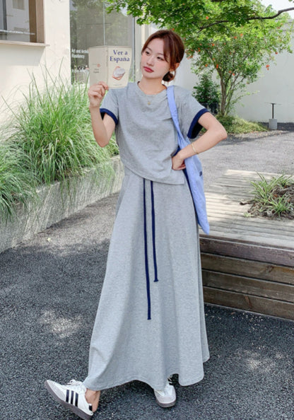 グレーリラックス スポーツ風セットアップスカート