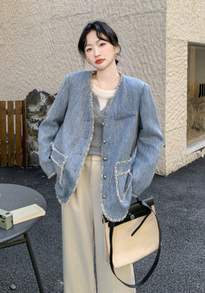 ブルー ツイードジャケット