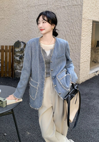 ブルー ツイードジャケット