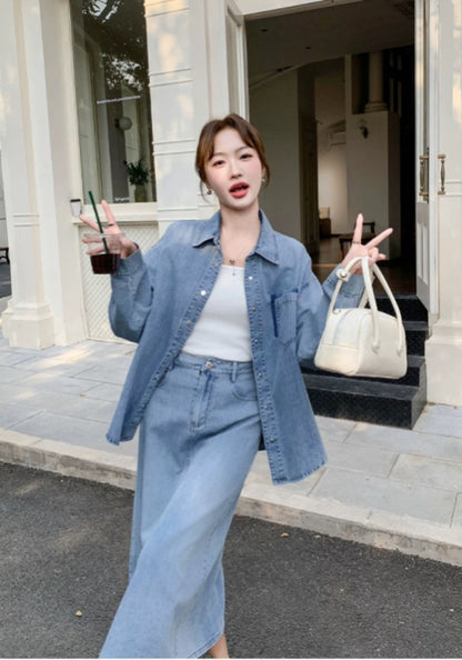 長袖デニムセットアップ