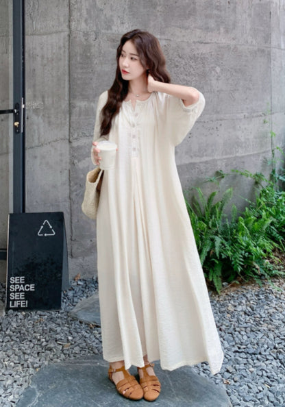 オフホワイト シャツワンピース