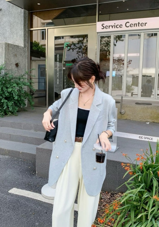 ブルー テーラードジャケット