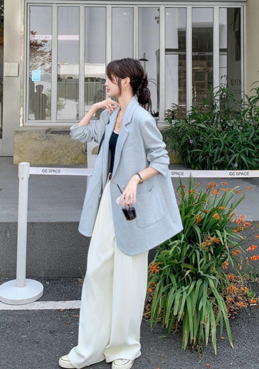 ブルー テーラードジャケット