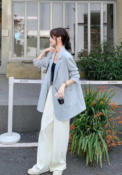 ブルー テーラードジャケット