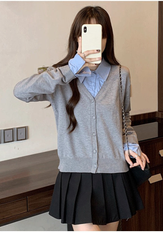 レイヤード風ニットトップス