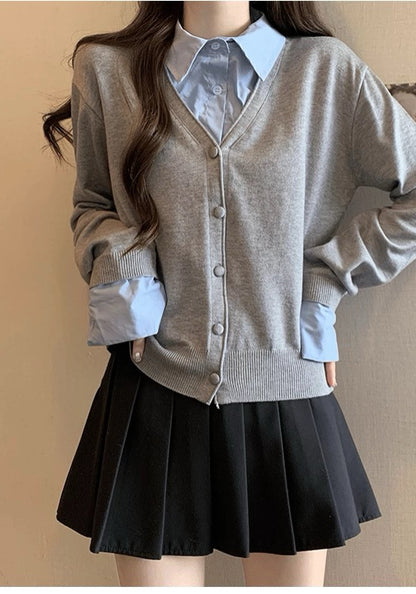 レイヤード風ニットトップス