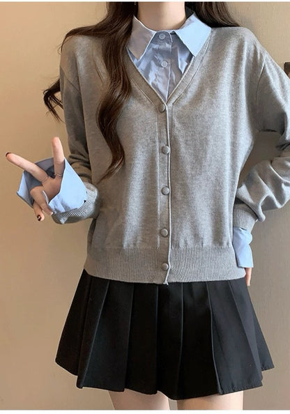 レイヤード風ニットトップス